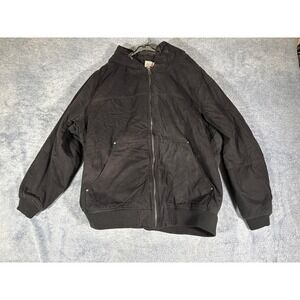 Levi Strauss Mens Hooded Work Jacket Black Canvas Sherpa Lined 4EGL Big & Tall
